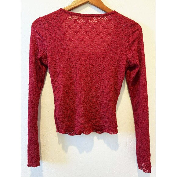 MADDEN Girl Vintage Y2K Women's Red Lace Babydoll Sweetheart Top sz. Small - Picture 4 of 8